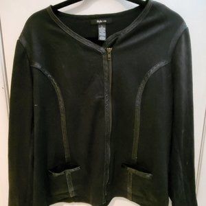 Black Zippered Jacket by Style & Co. Ladies Size Large